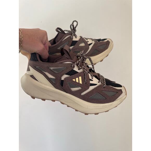 adidas Shoes - Adidas Women's Kantai Trail Outdoor Running Sneakers - Brown/Cream US 7.5